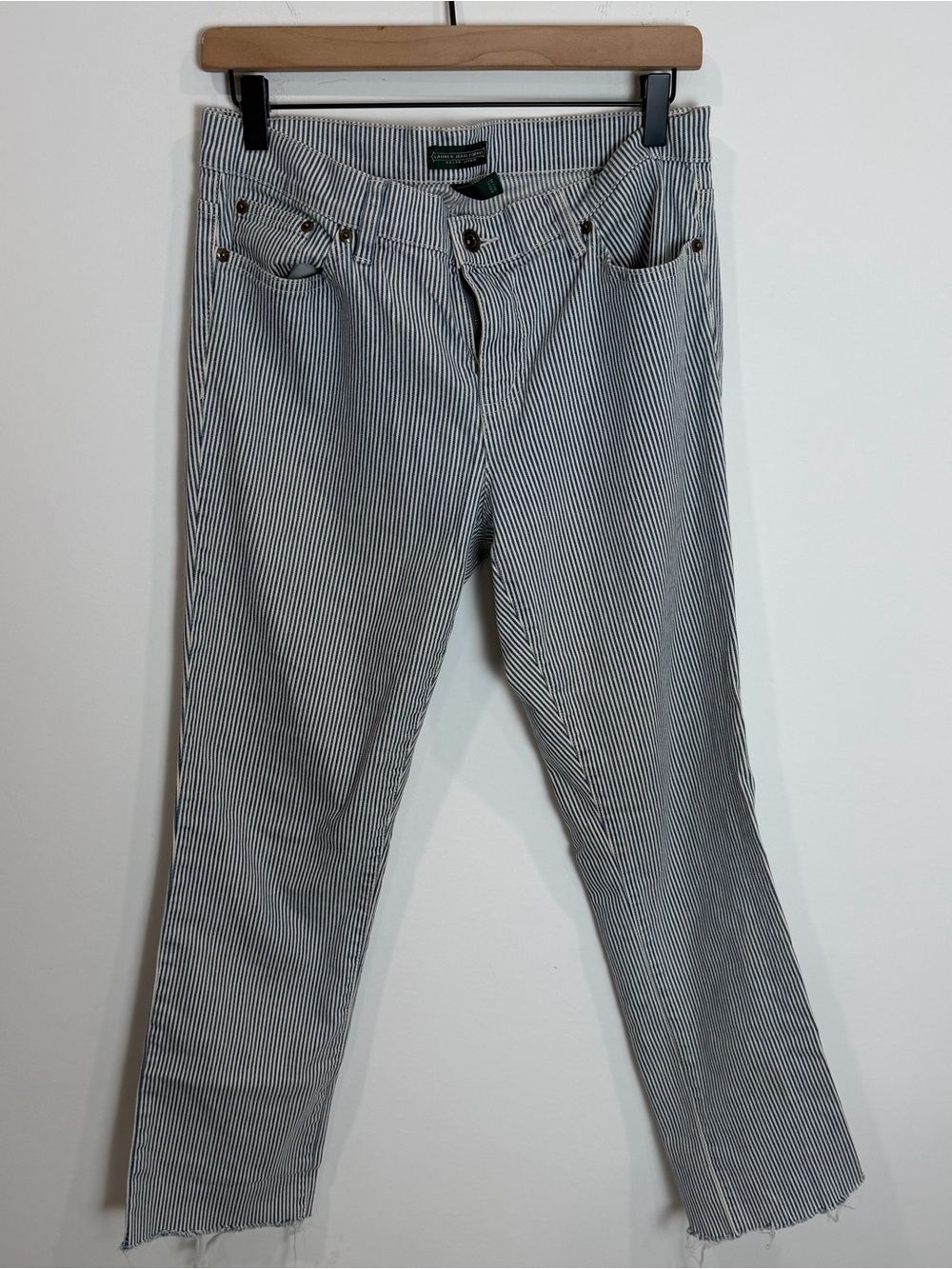 Lauren Ralph Lauren Blue and White Striped Jeans